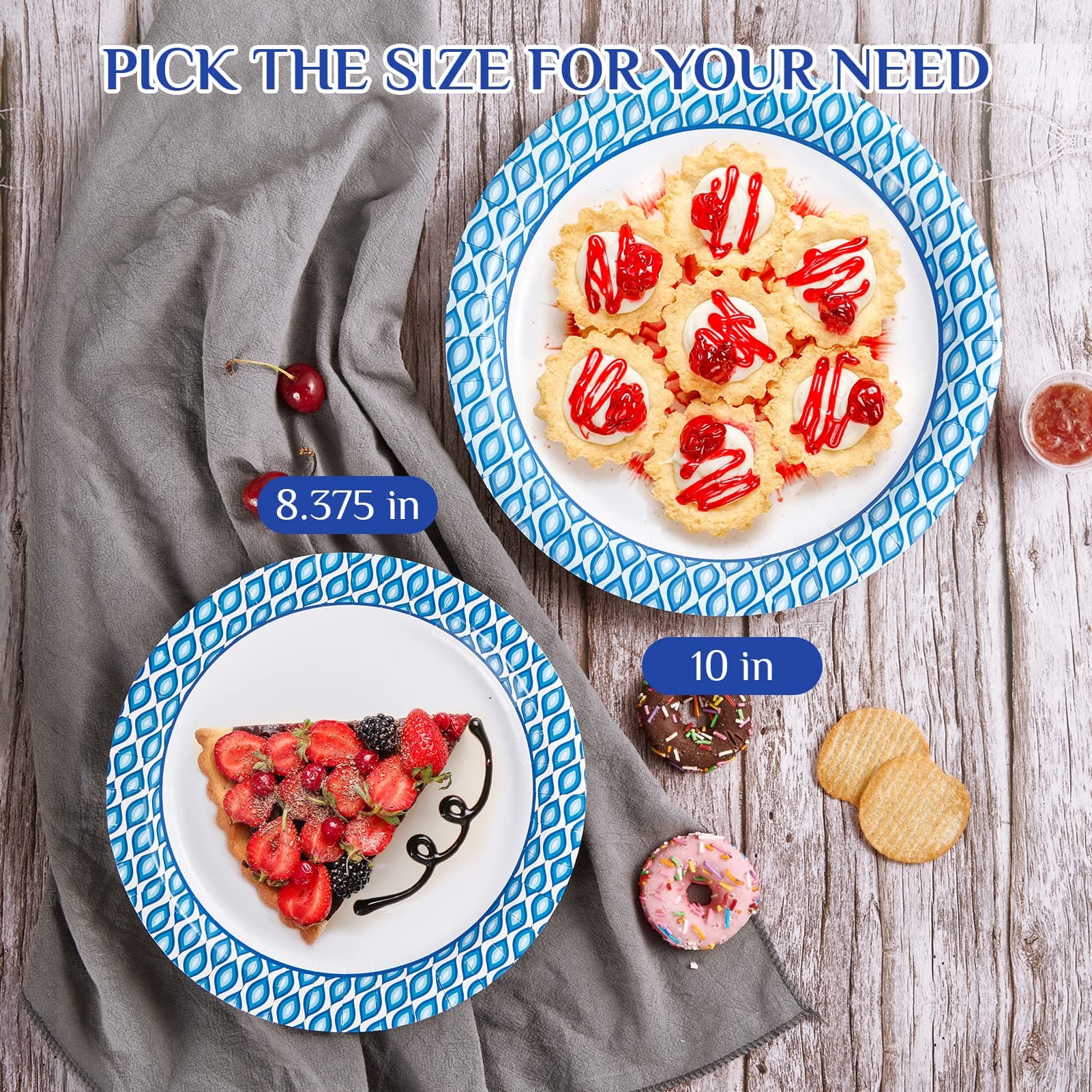 MUCHII 8.375 Inch Paper Plates, 300 Count Disposable Plates Bulk Pack, view 8