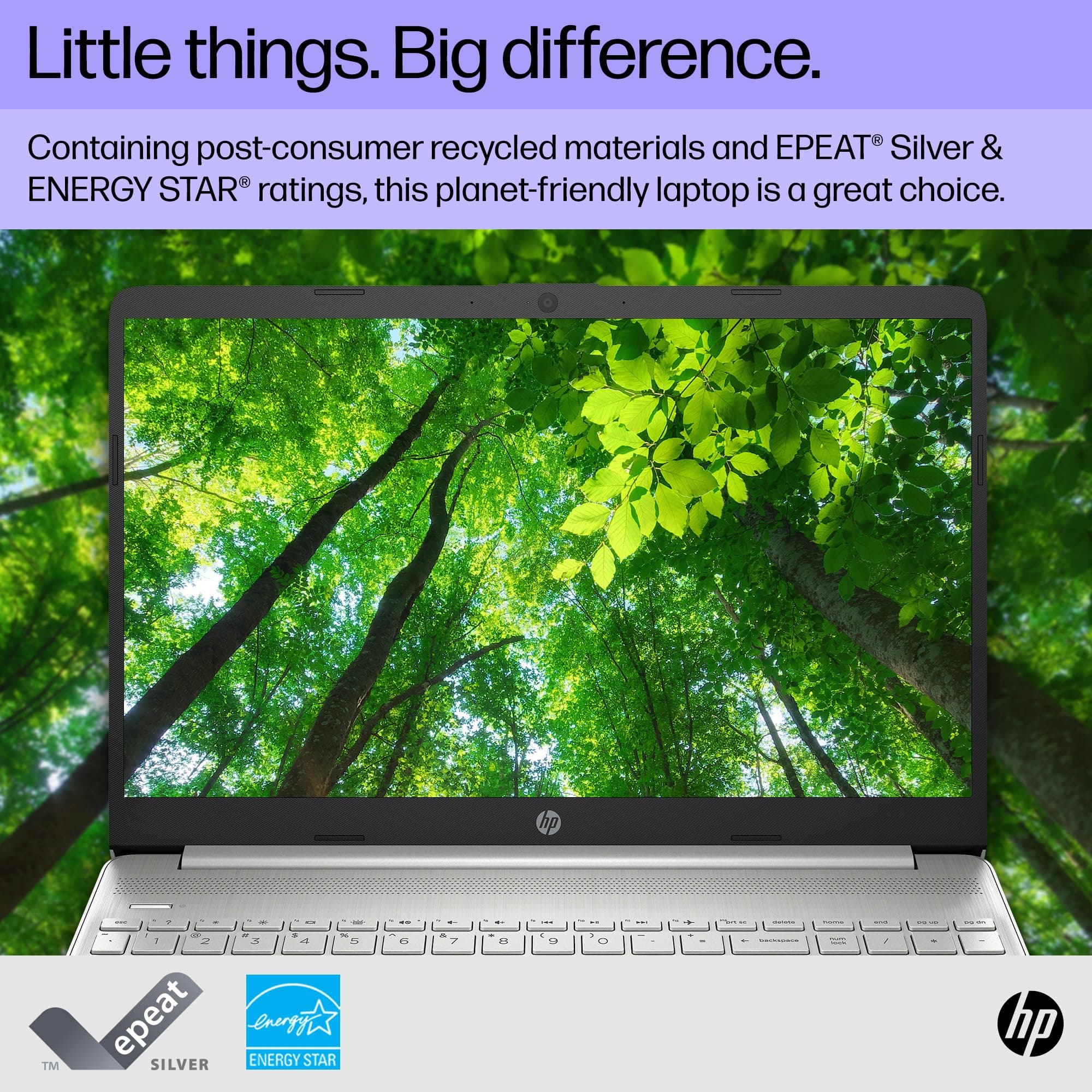 HP 15 inch Laptop, HD Display, AMD Ryzen 5 5500U, 8 GB RAM, 256 GB SSD, AMD Radeon Graphics, Windows 11 Home, 15-ef2099nr (2023), view 6