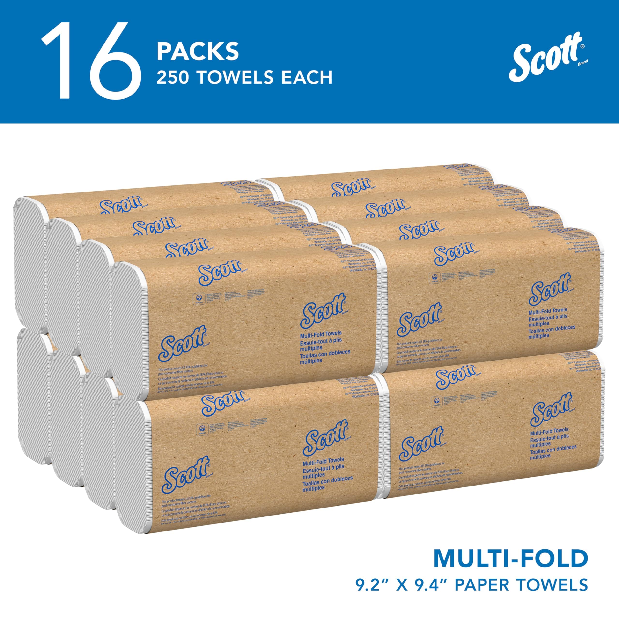 Scott Professional Multifold Paper Towels, Bulk, 16 x 250 Sheets (01840), view 2
