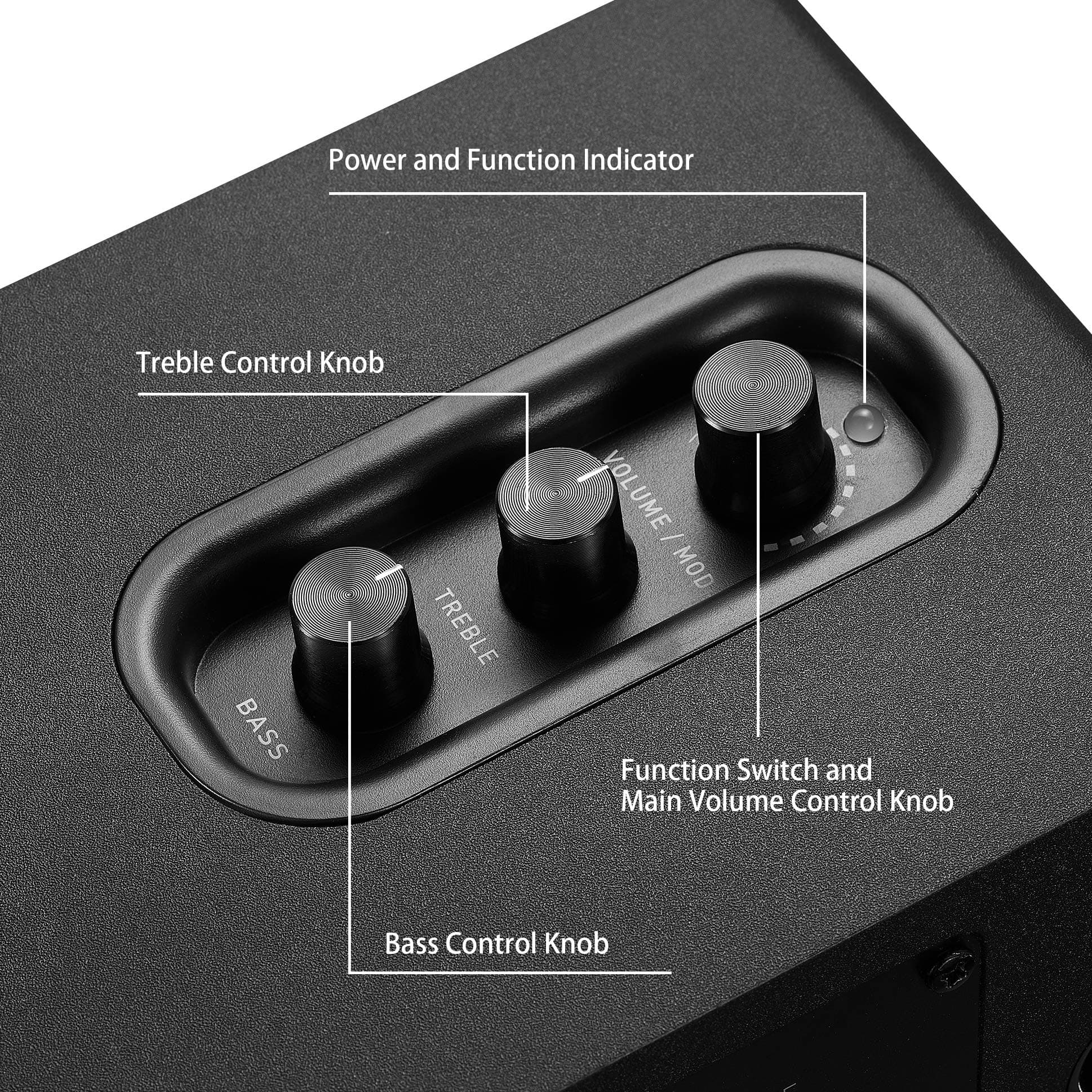 Sanyun SW208 3" Active Bluetooth 5.0 Bookshelf Speakers, Built-in 24bit DAC, view 3